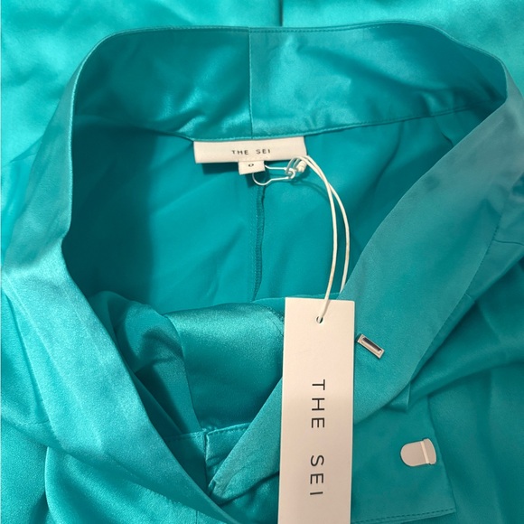 The Sei Tops - Women's Teal Satin set